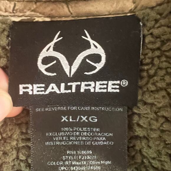 RealTree Mens Green Sherpa Fleece Pullover SIZE XL - Picture 4 of 8